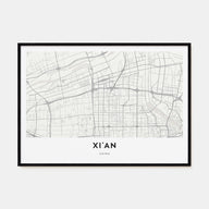 Xi'an Map Landscape Poster
