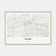 Xi'an Map Landscape Poster