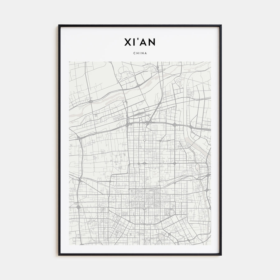 Xi'an Map Portrait Poster