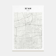 Xi'an Map Portrait Poster