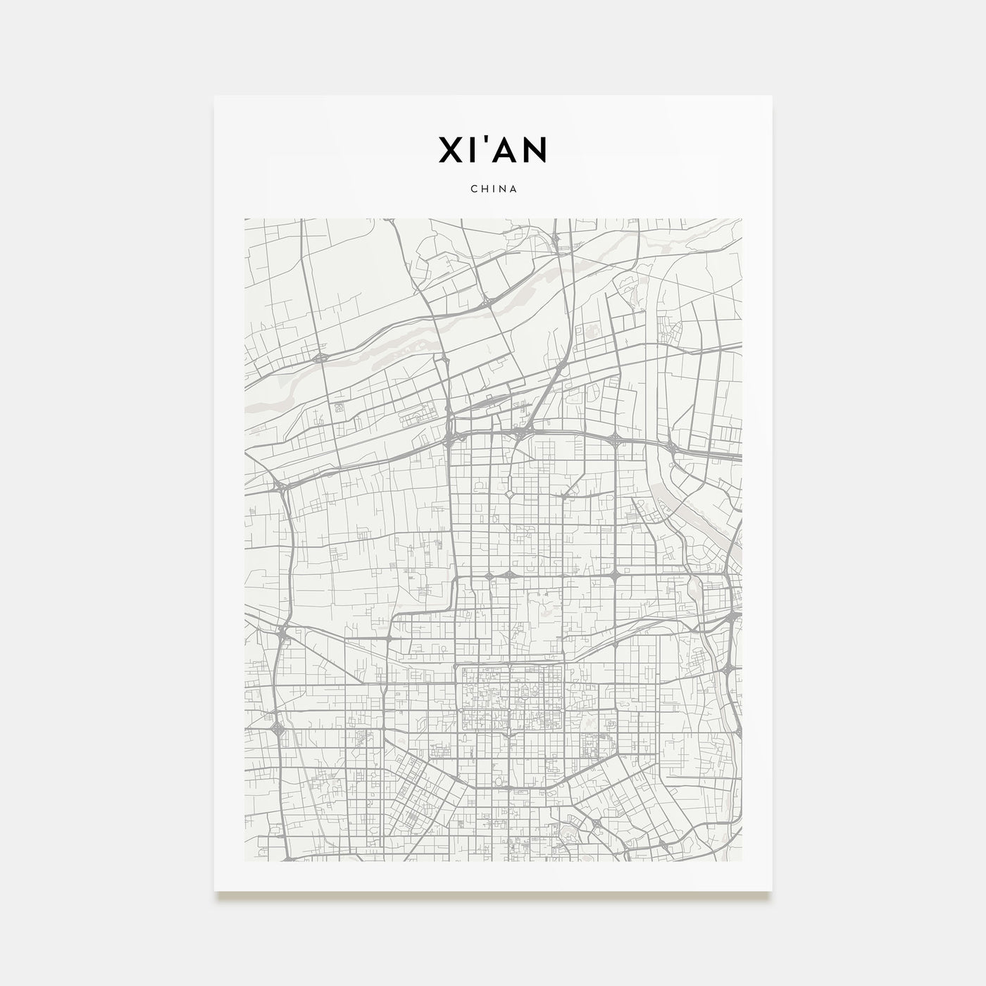 Xi'an Map Portrait Poster