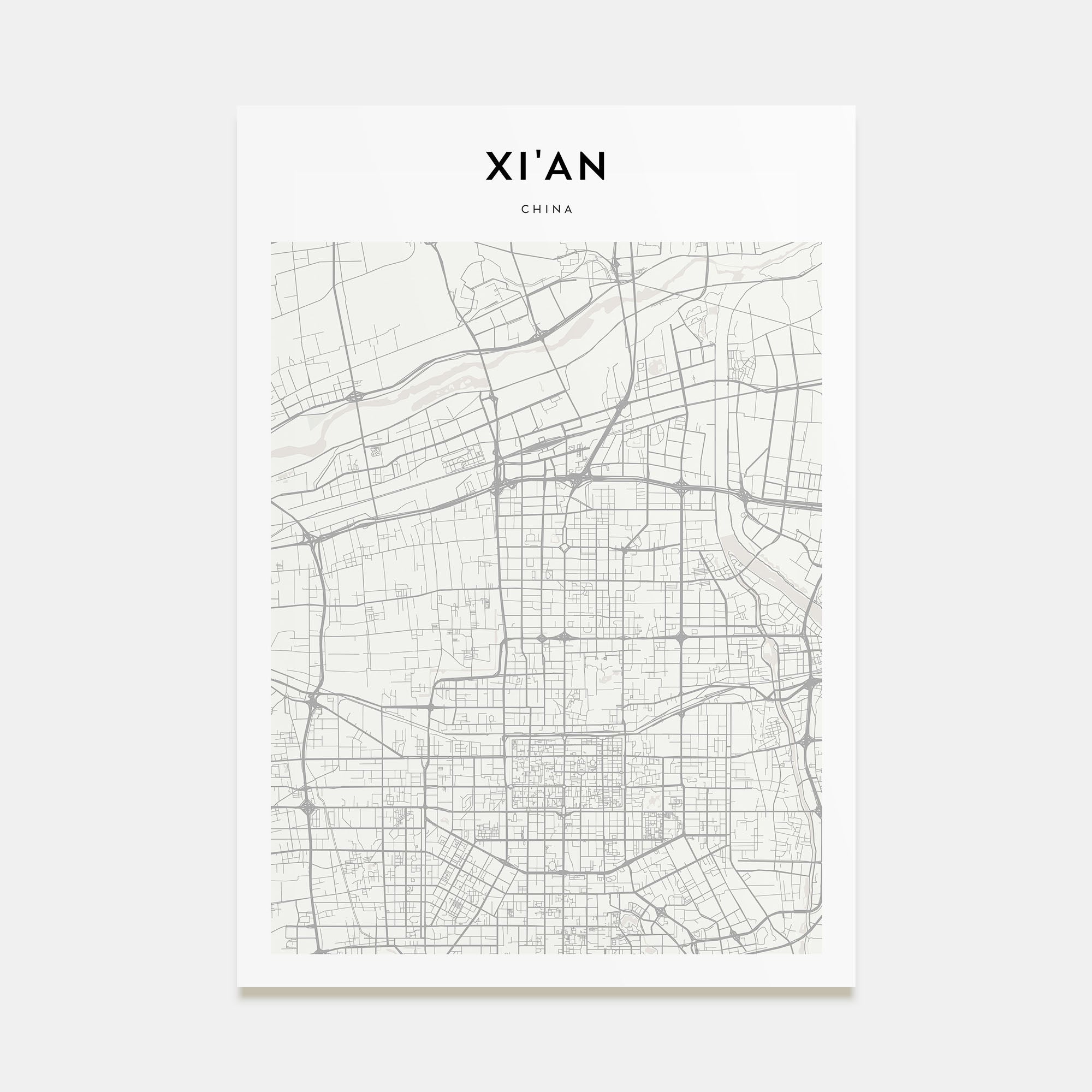 Xi'an Map Portrait Poster