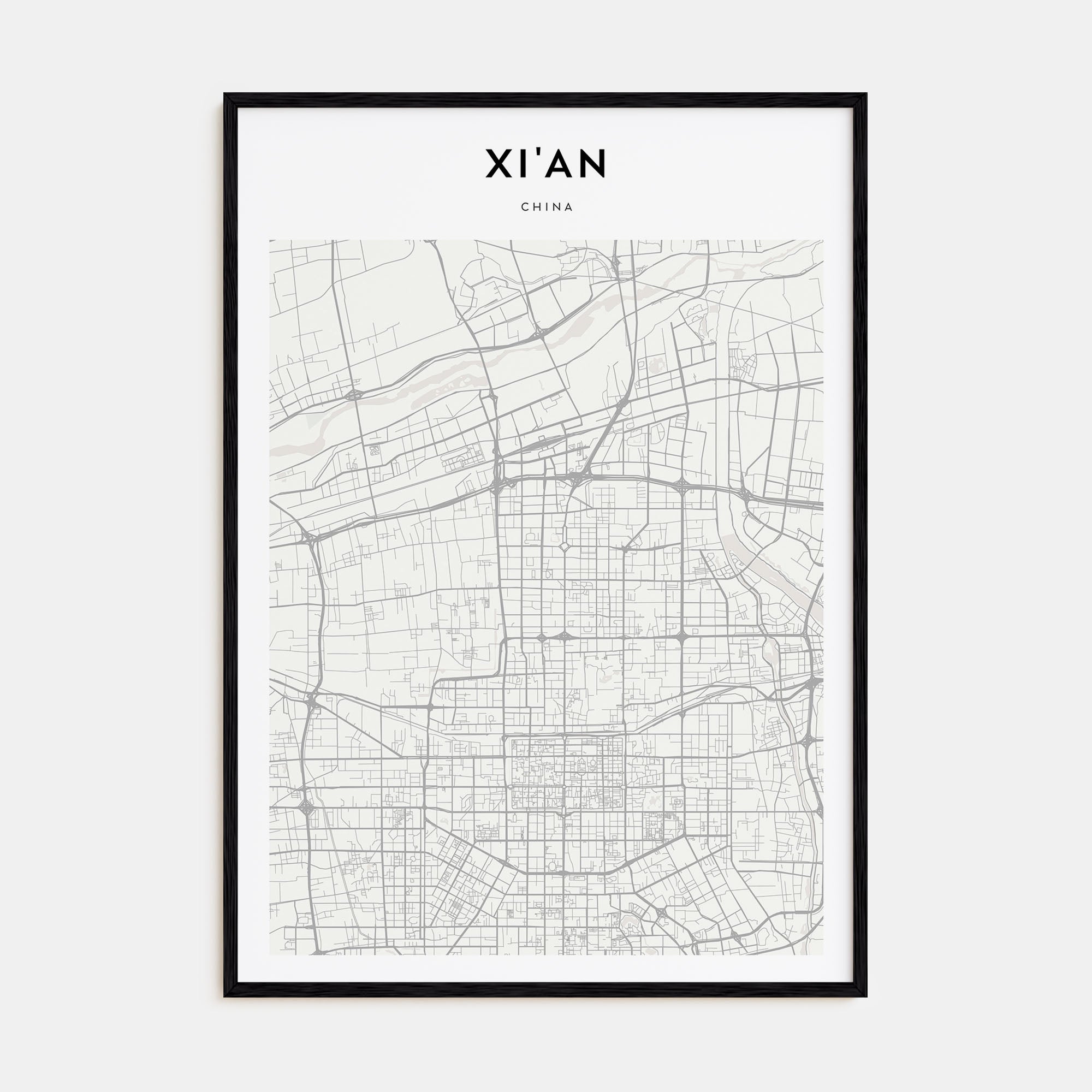 Xi'an Map Portrait Poster