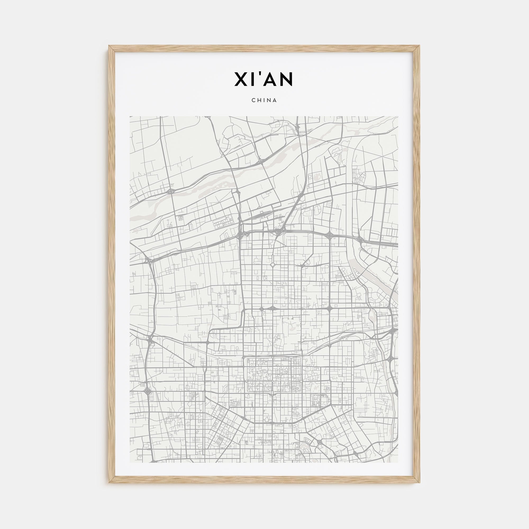 Xi'an Map Portrait Poster