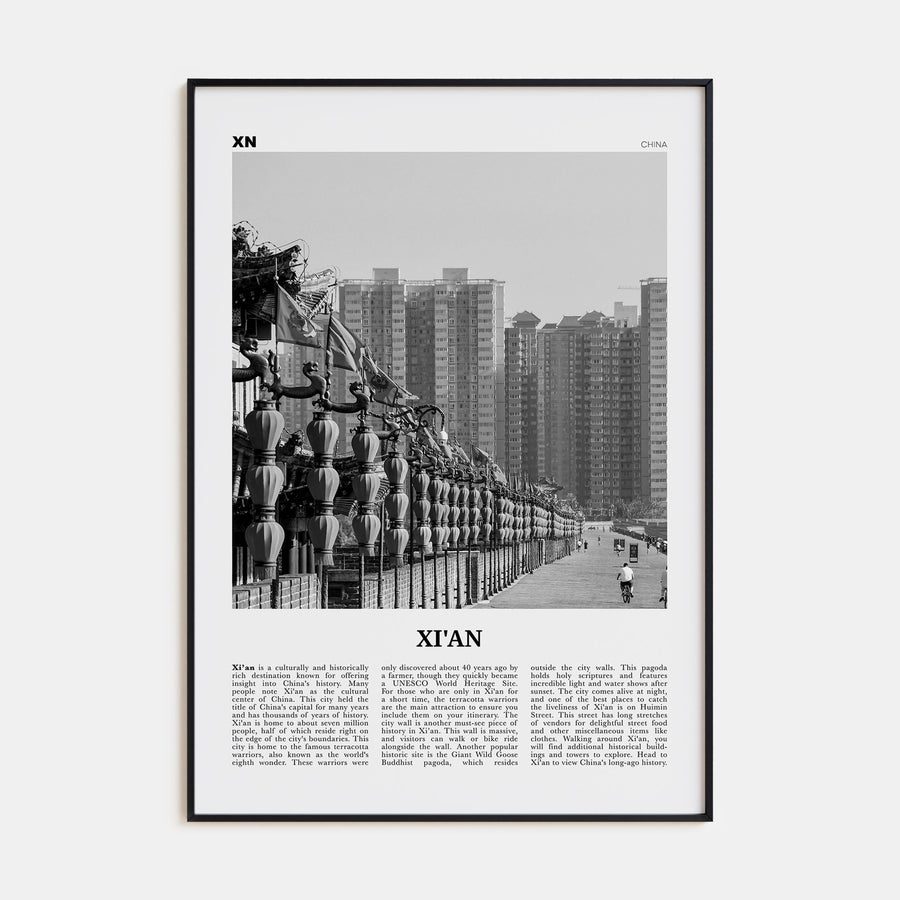 Xi'an Travel B&W Poster