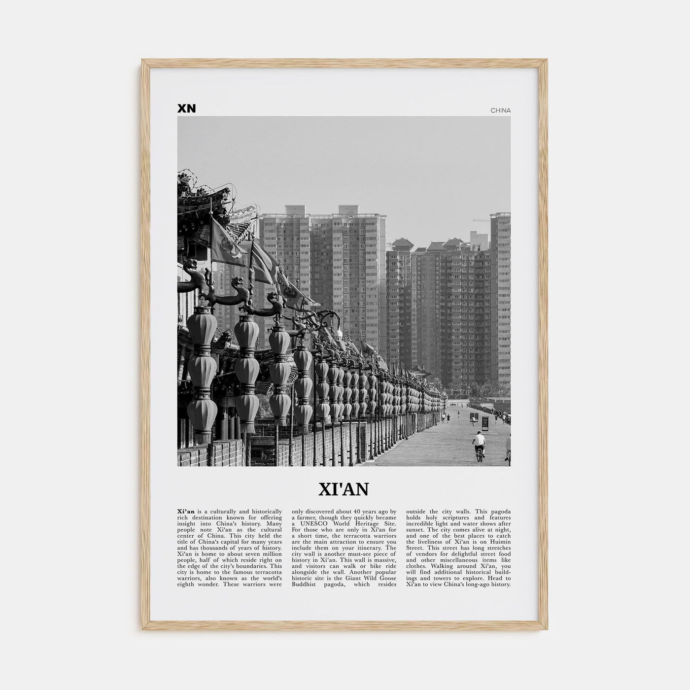 Xi'an Travel B&W Poster