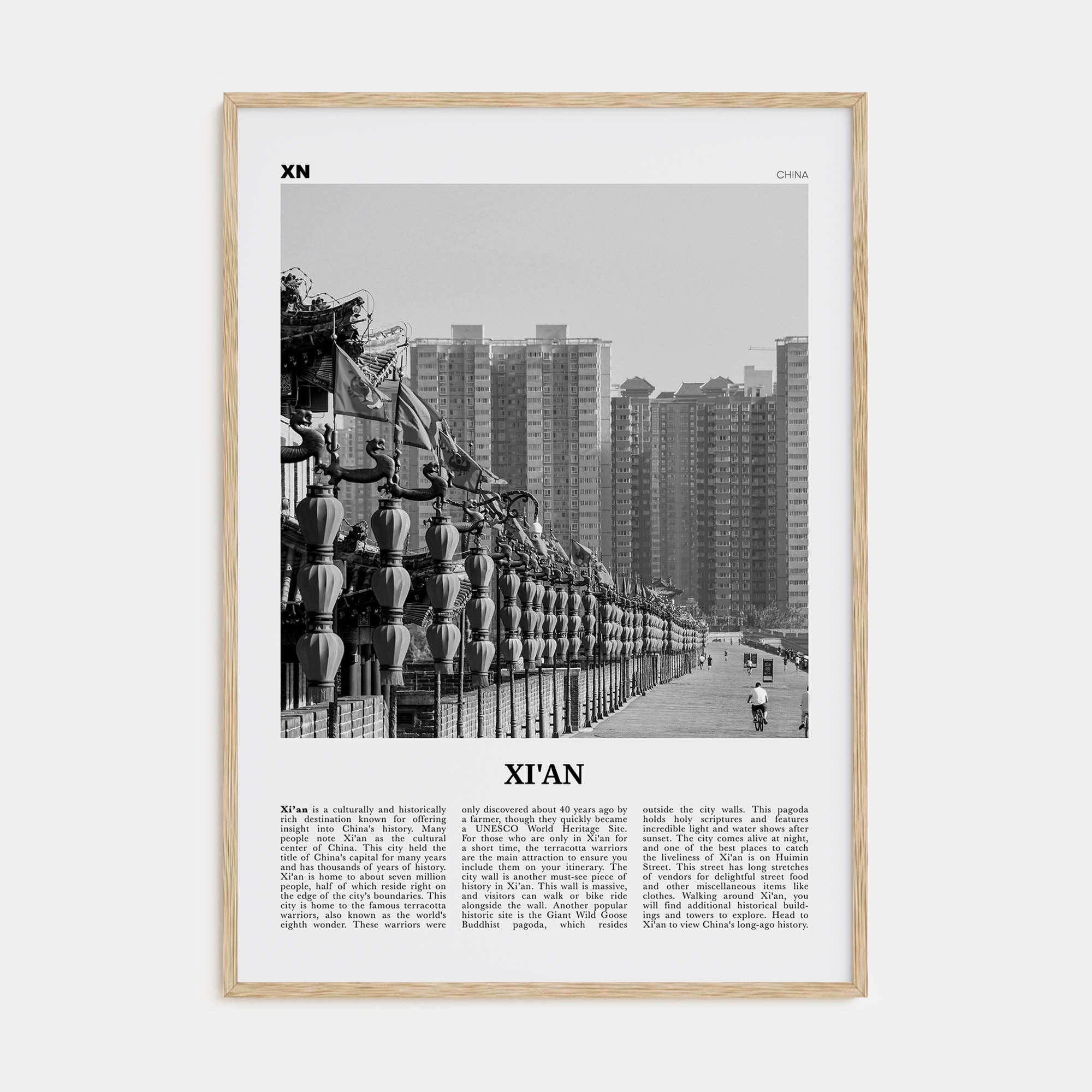Xi'an Travel B&W Poster