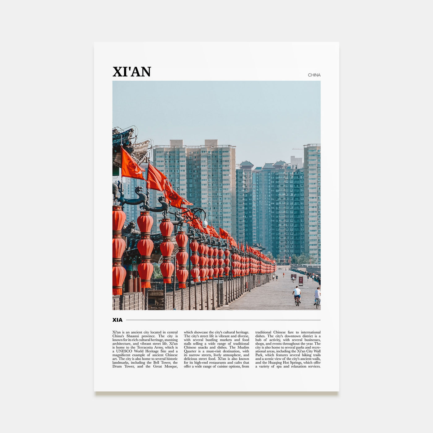 Xi'an Travel Color Poster