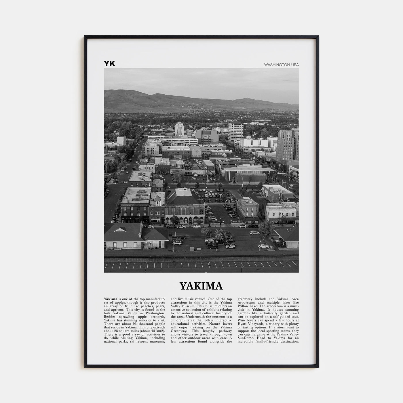 Yakima Travel B&W Poster