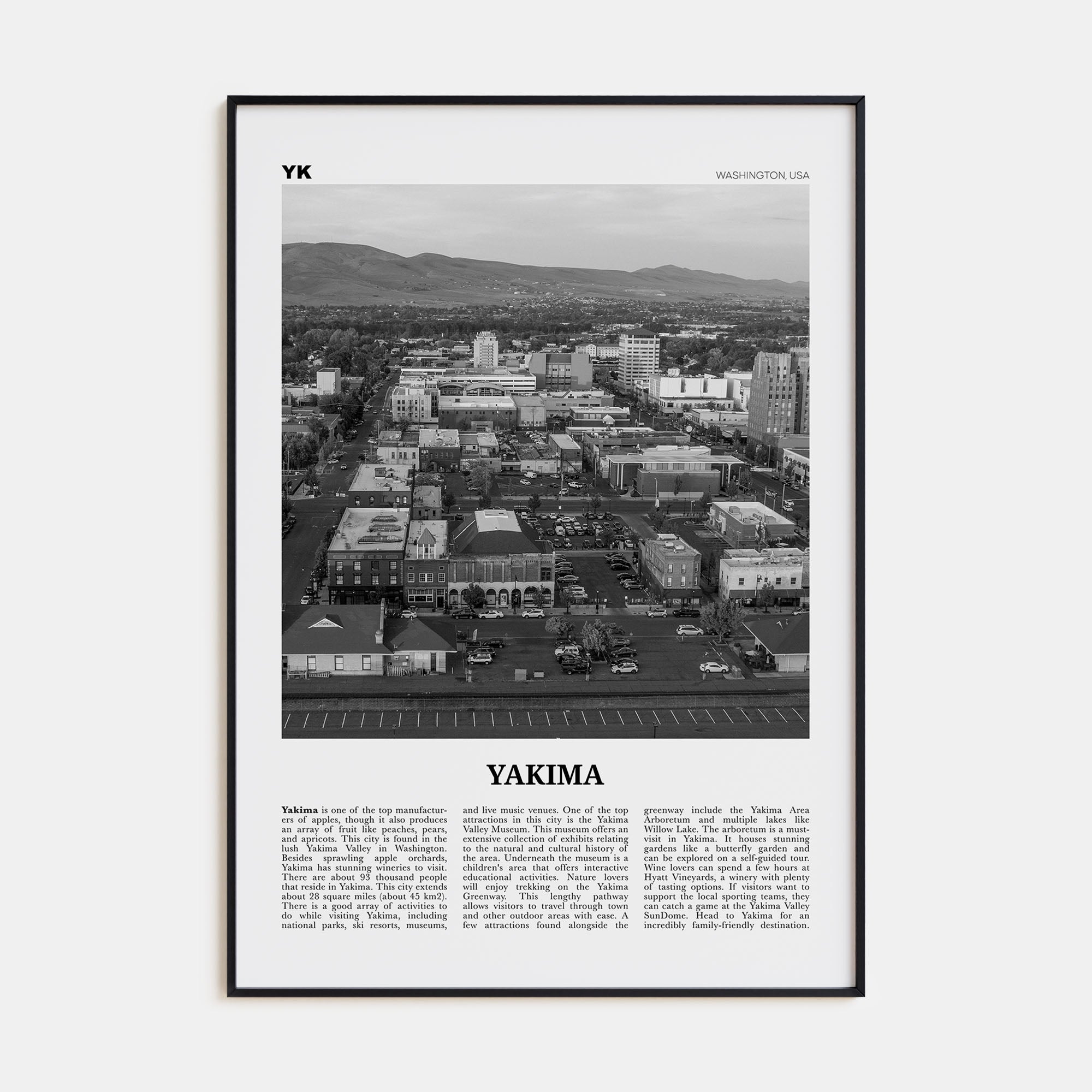 Yakima Travel B&W Poster