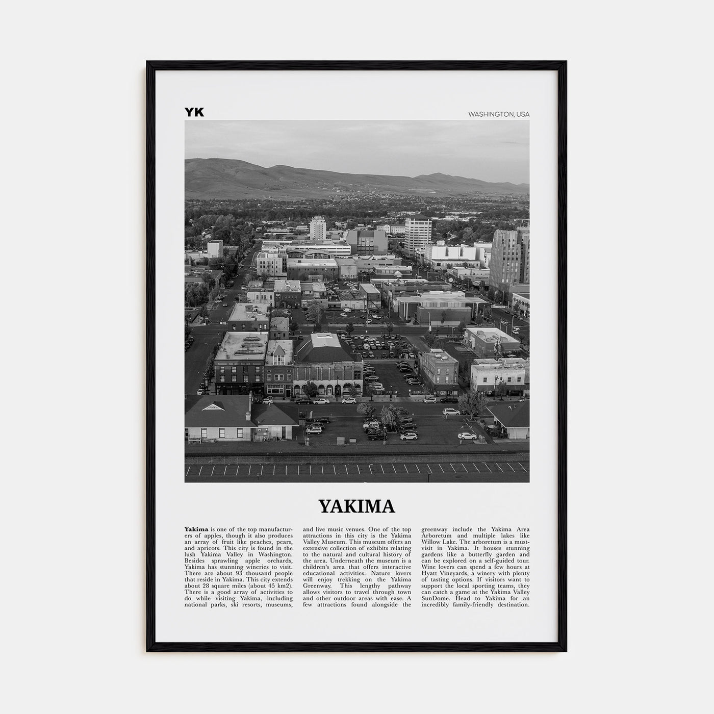Yakima Travel B&W Poster