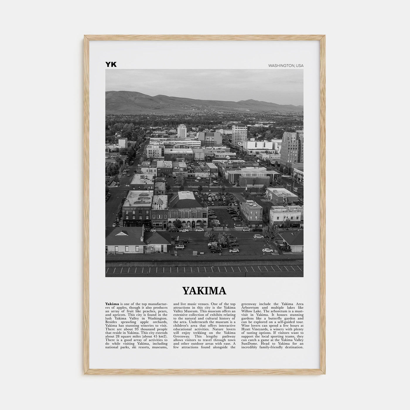Yakima Travel B&W Poster