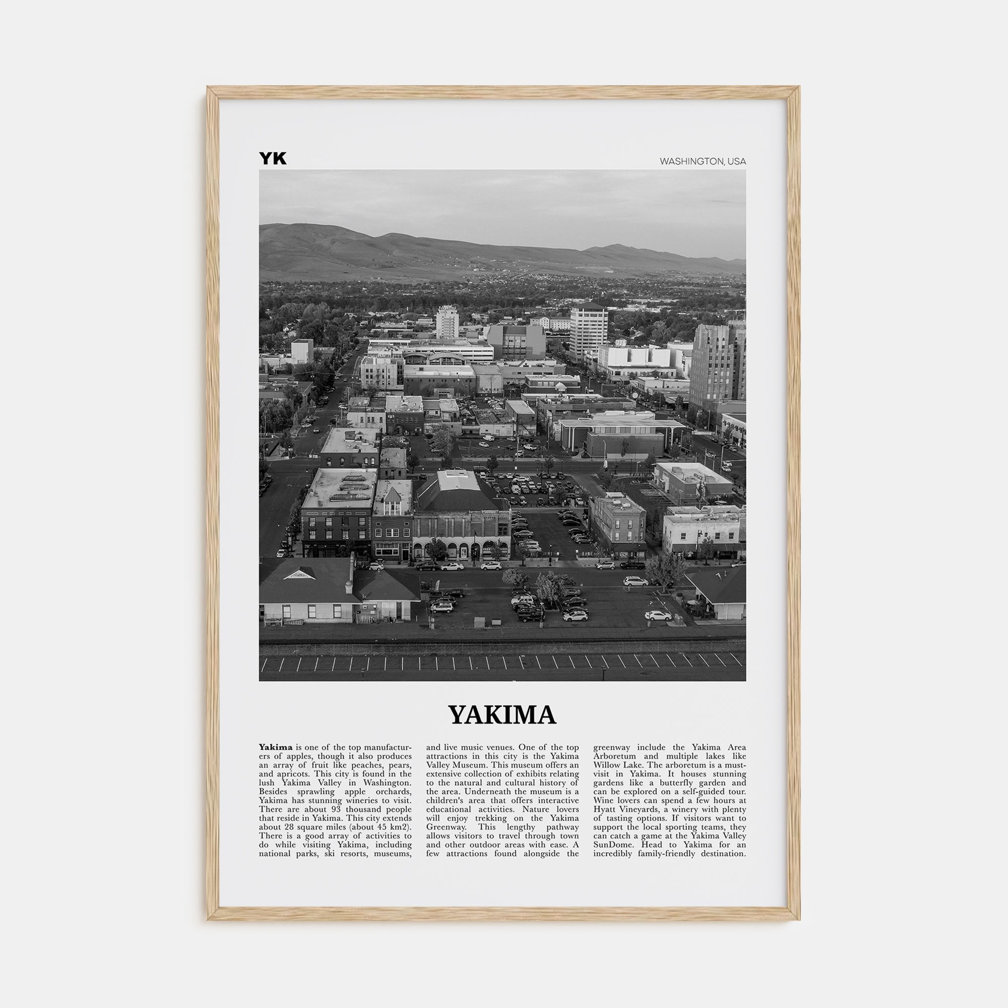 Yakima Travel B&W Poster