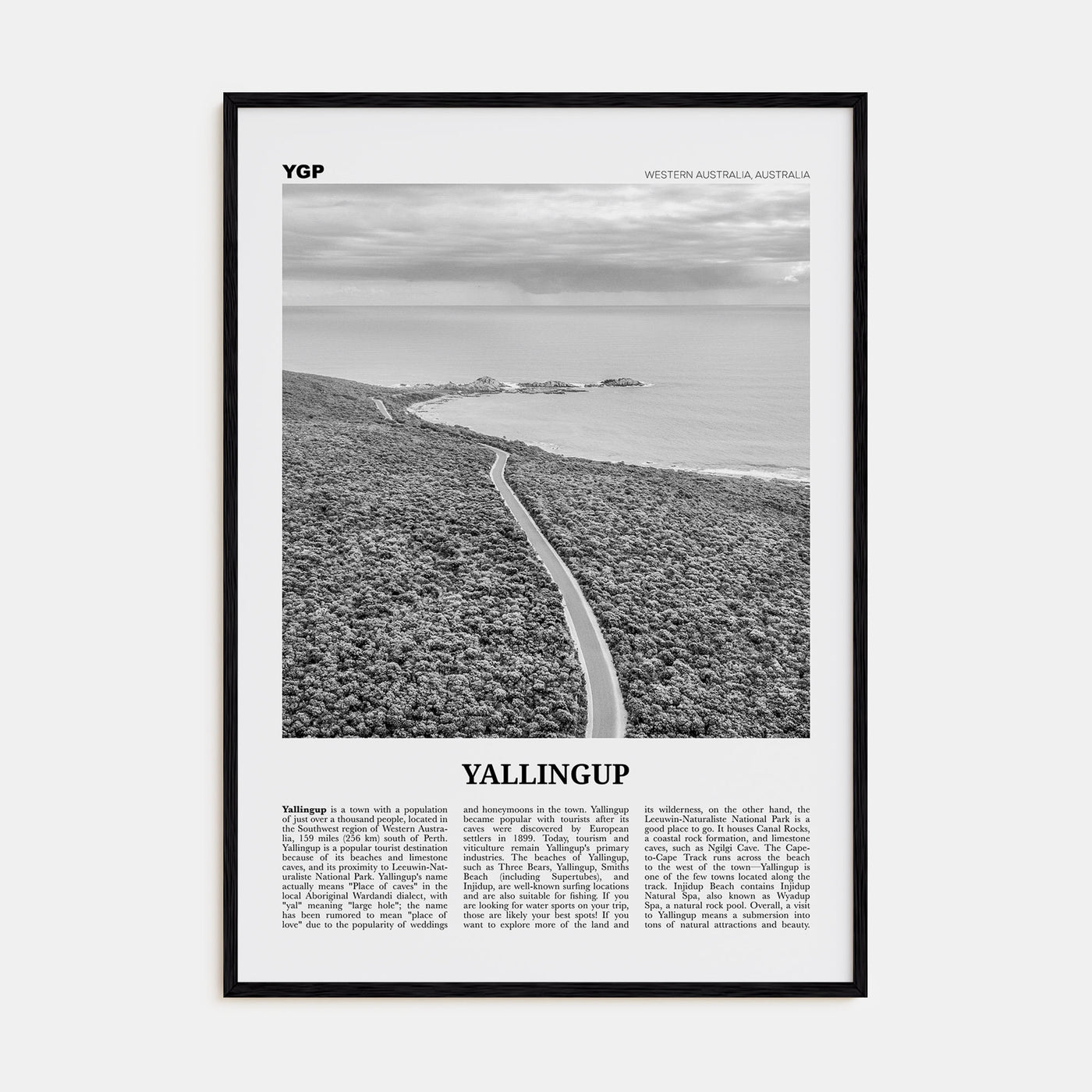 Yallingup Travel B&W Poster