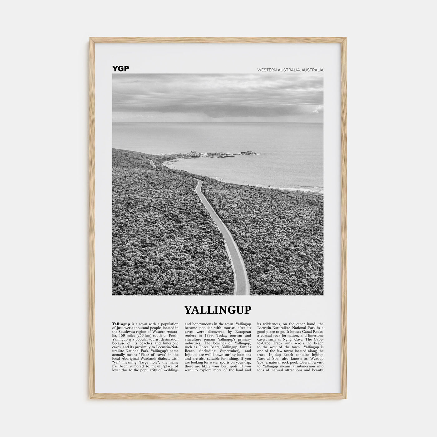 Yallingup Travel B&W Poster