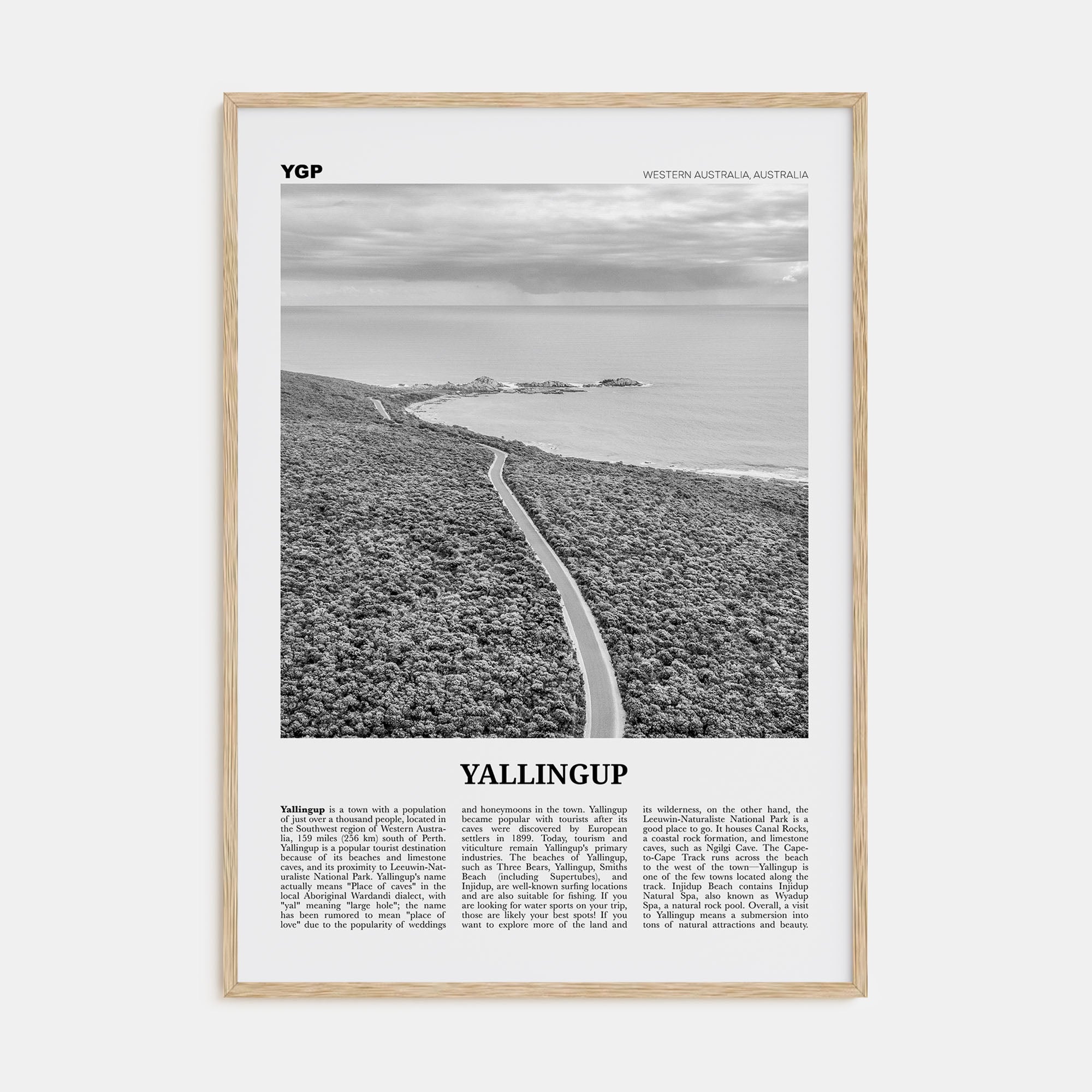 Yallingup Travel B&W Poster