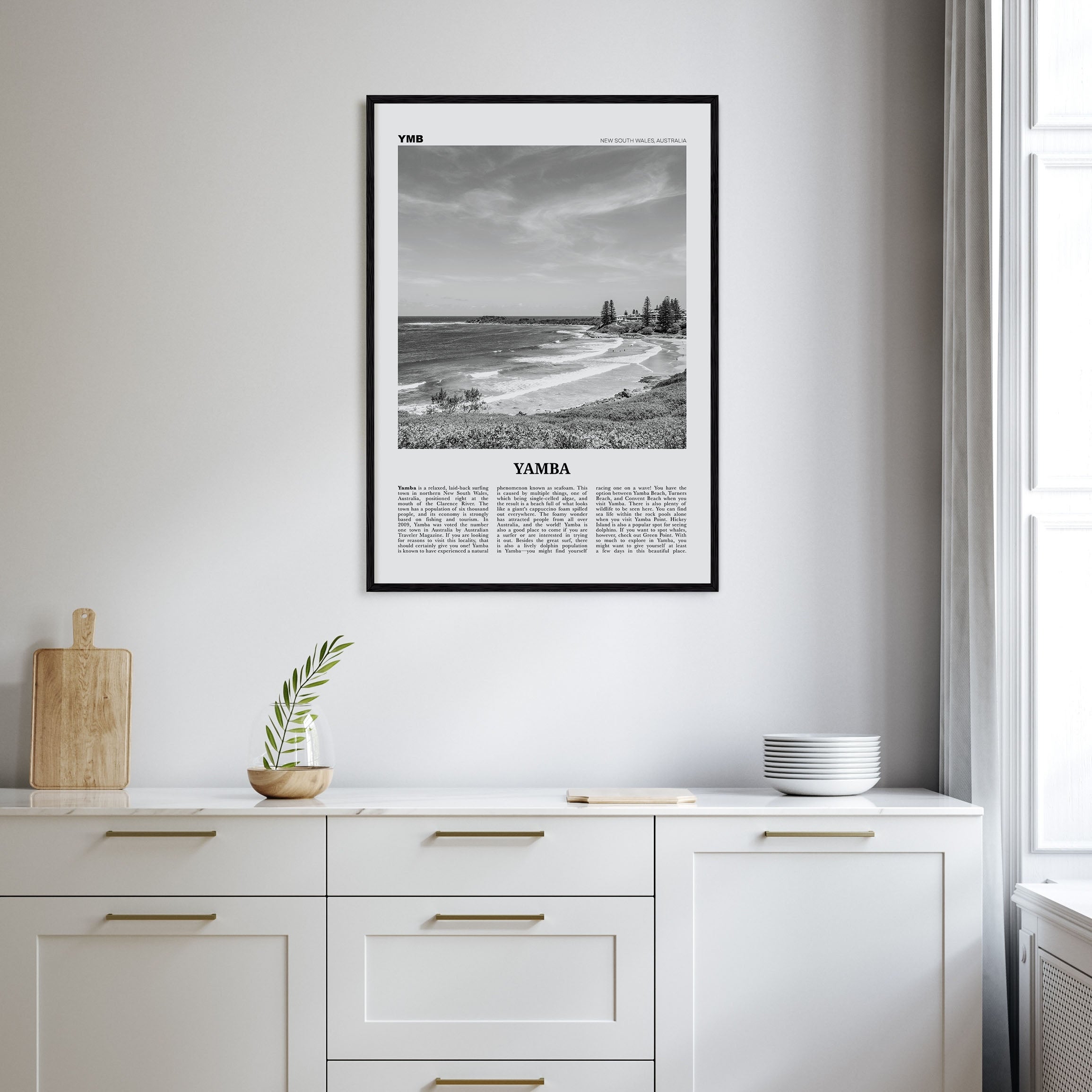 Yamba Travel B&W Poster