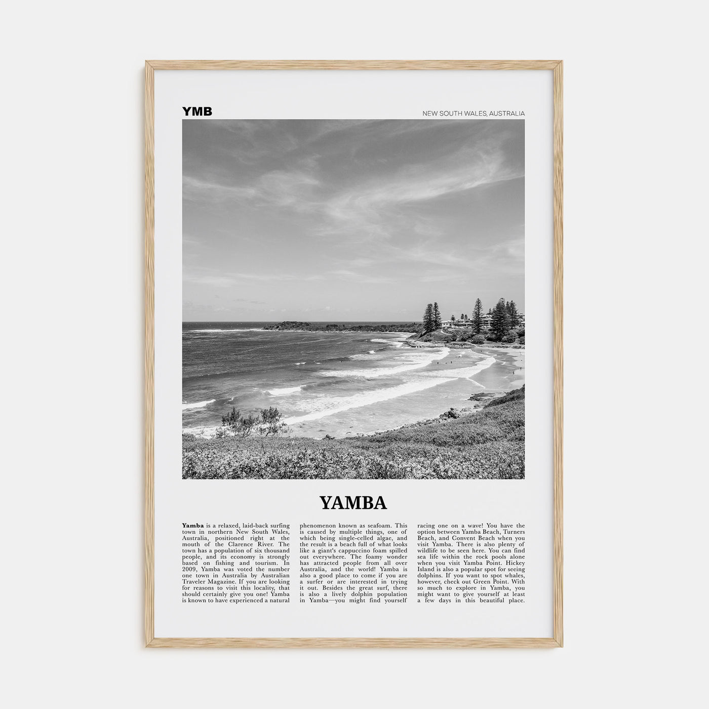 Yamba Travel B&W Poster