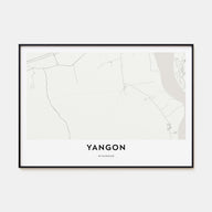 Yangon Map Landscape Poster