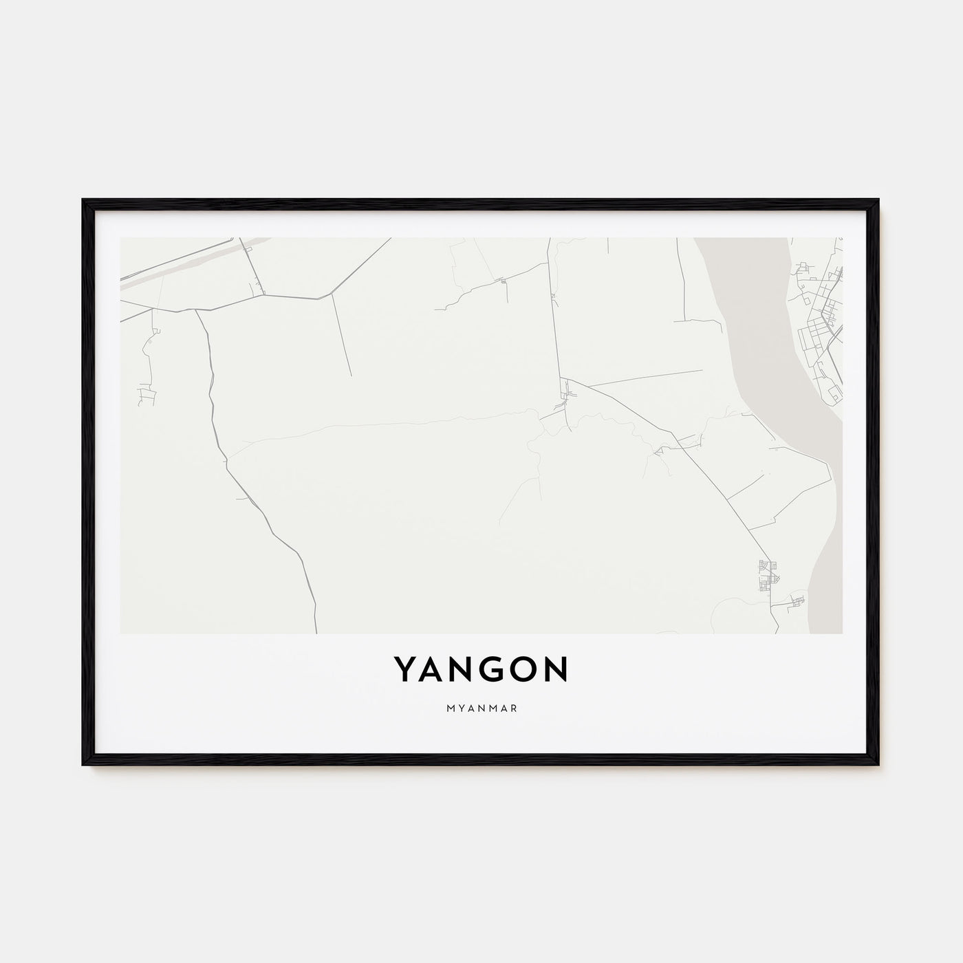 Yangon Map Landscape Poster