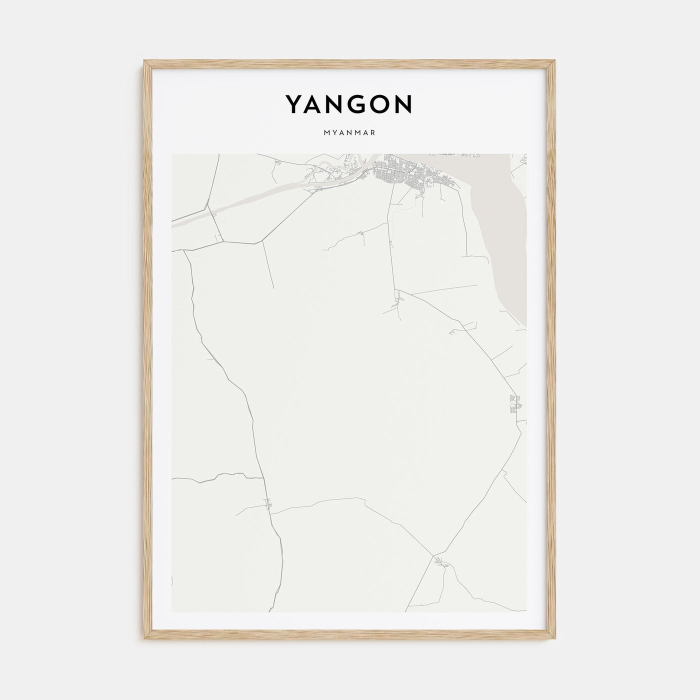 Yangon Map Portrait Poster
