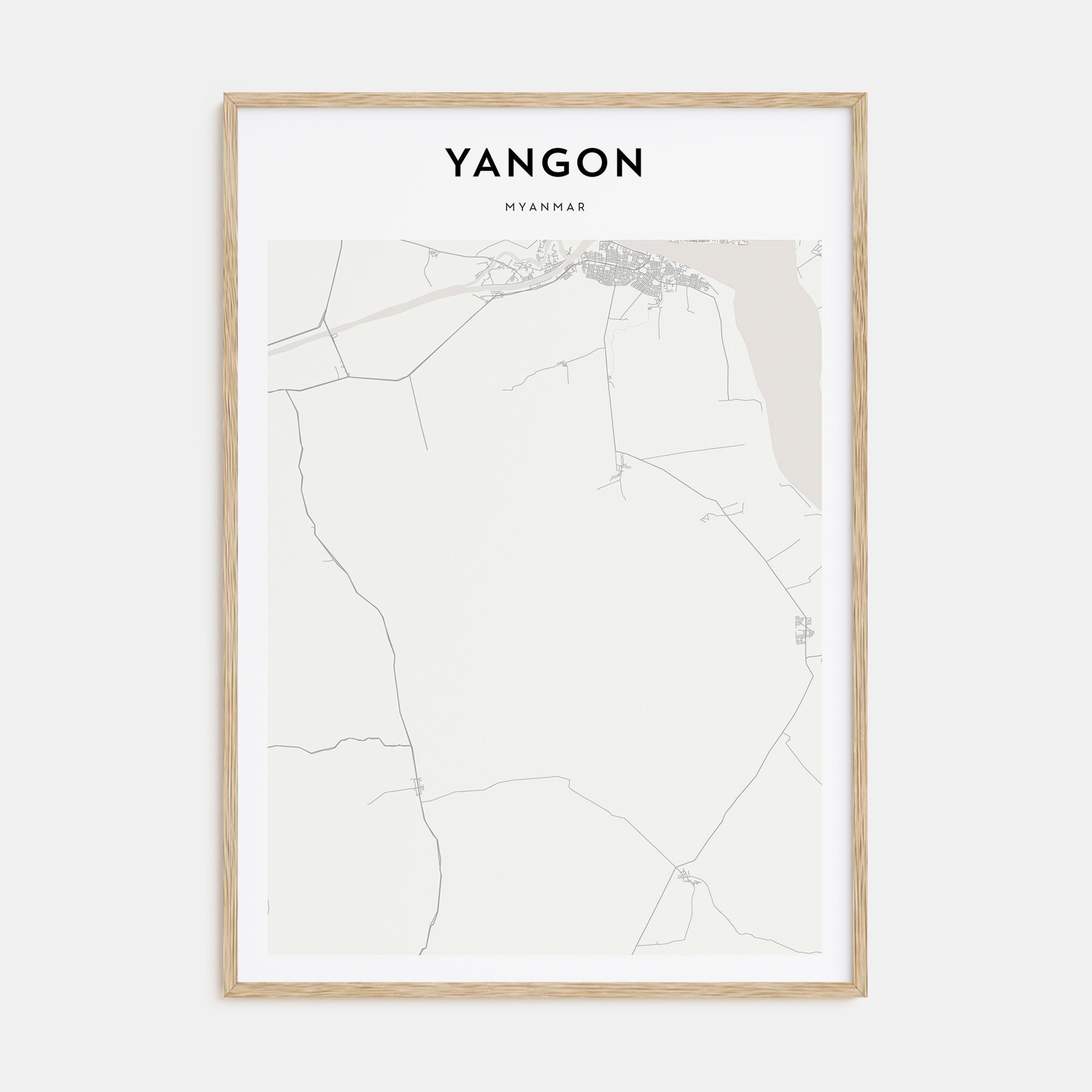 Yangon Map Portrait Poster