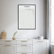 Yangon Map Portrait Poster