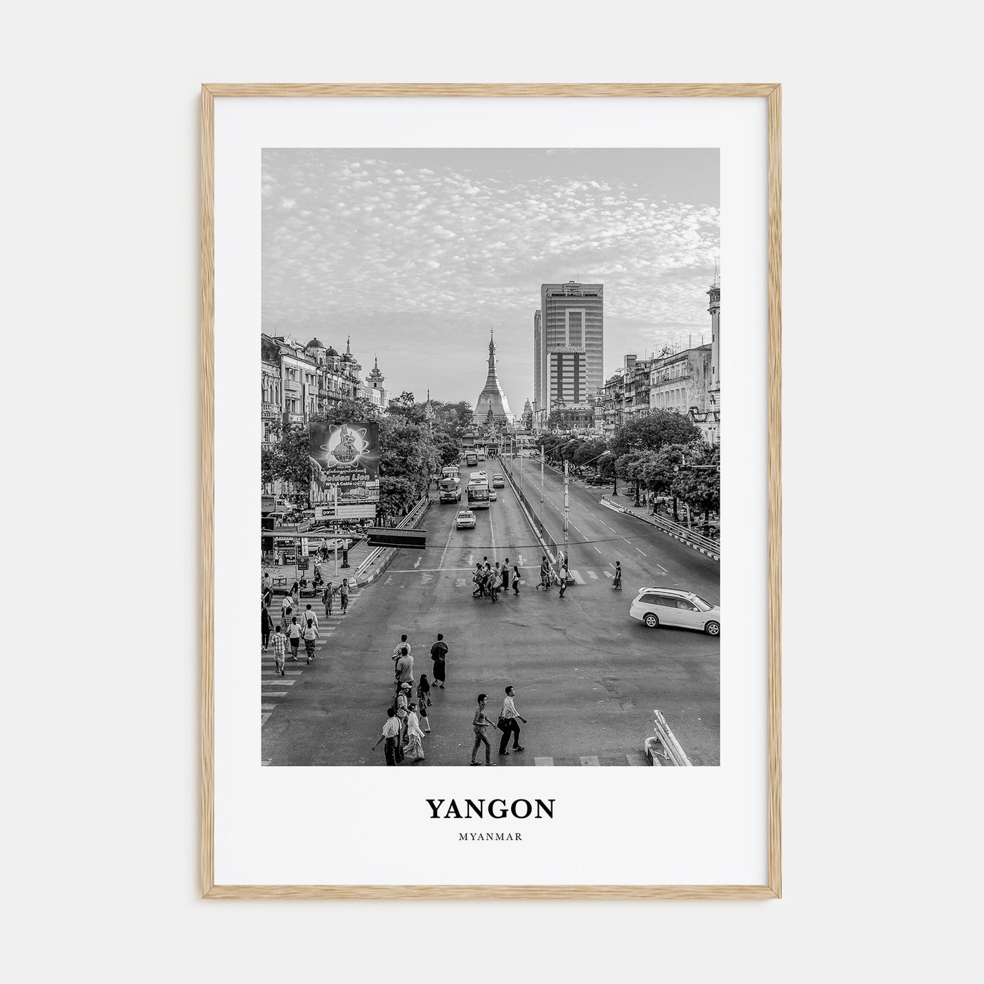 Yangon Portrait B&W Poster