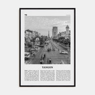 Yangon Travel B&W Poster
