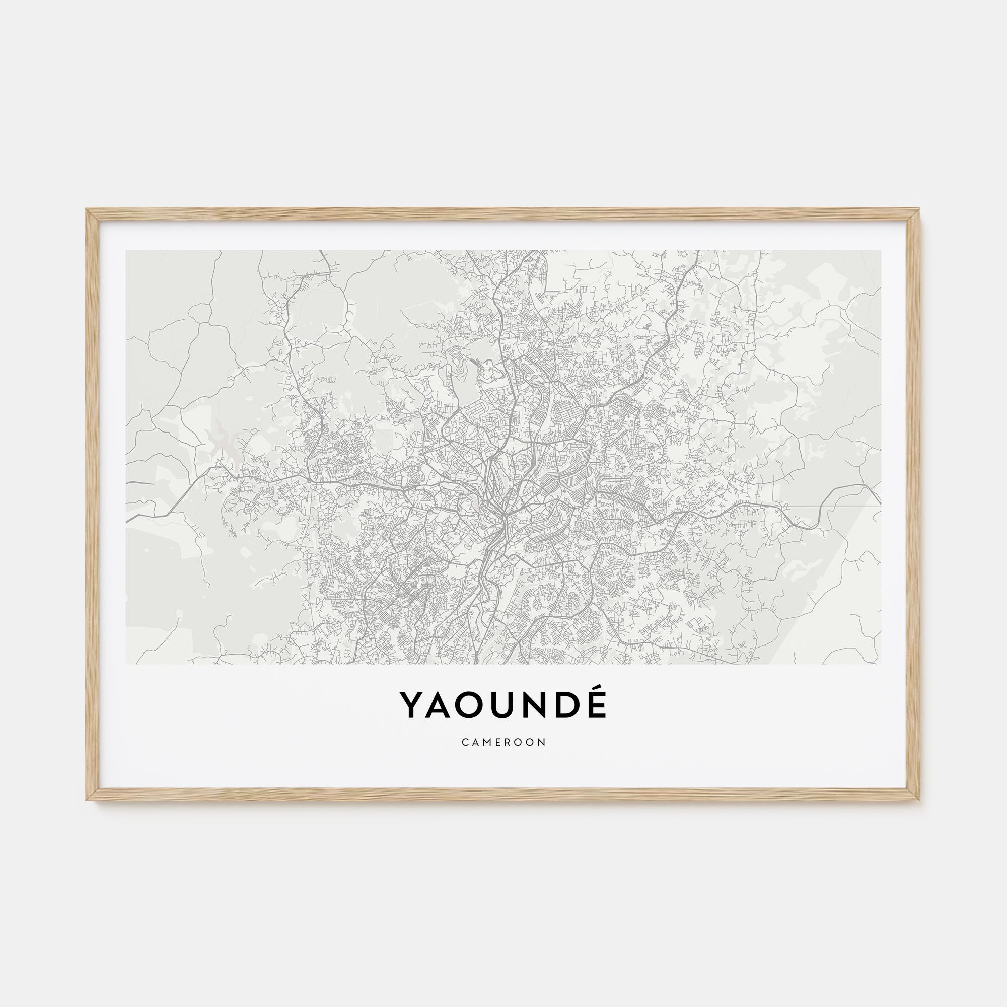 Yaoundé Map Landscape Poster
