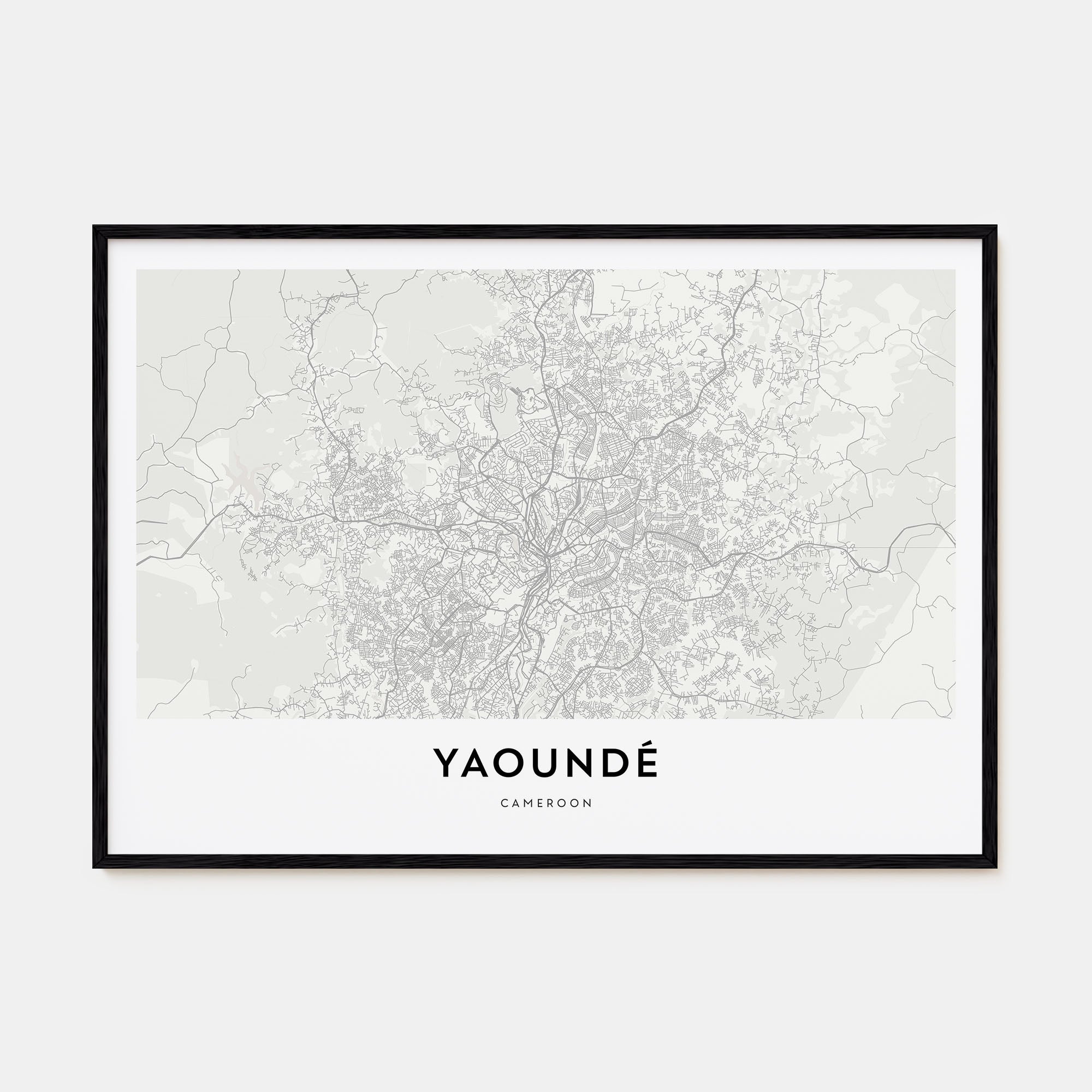 Yaoundé Map Landscape Poster