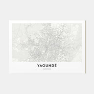Yaoundé Map Landscape Poster