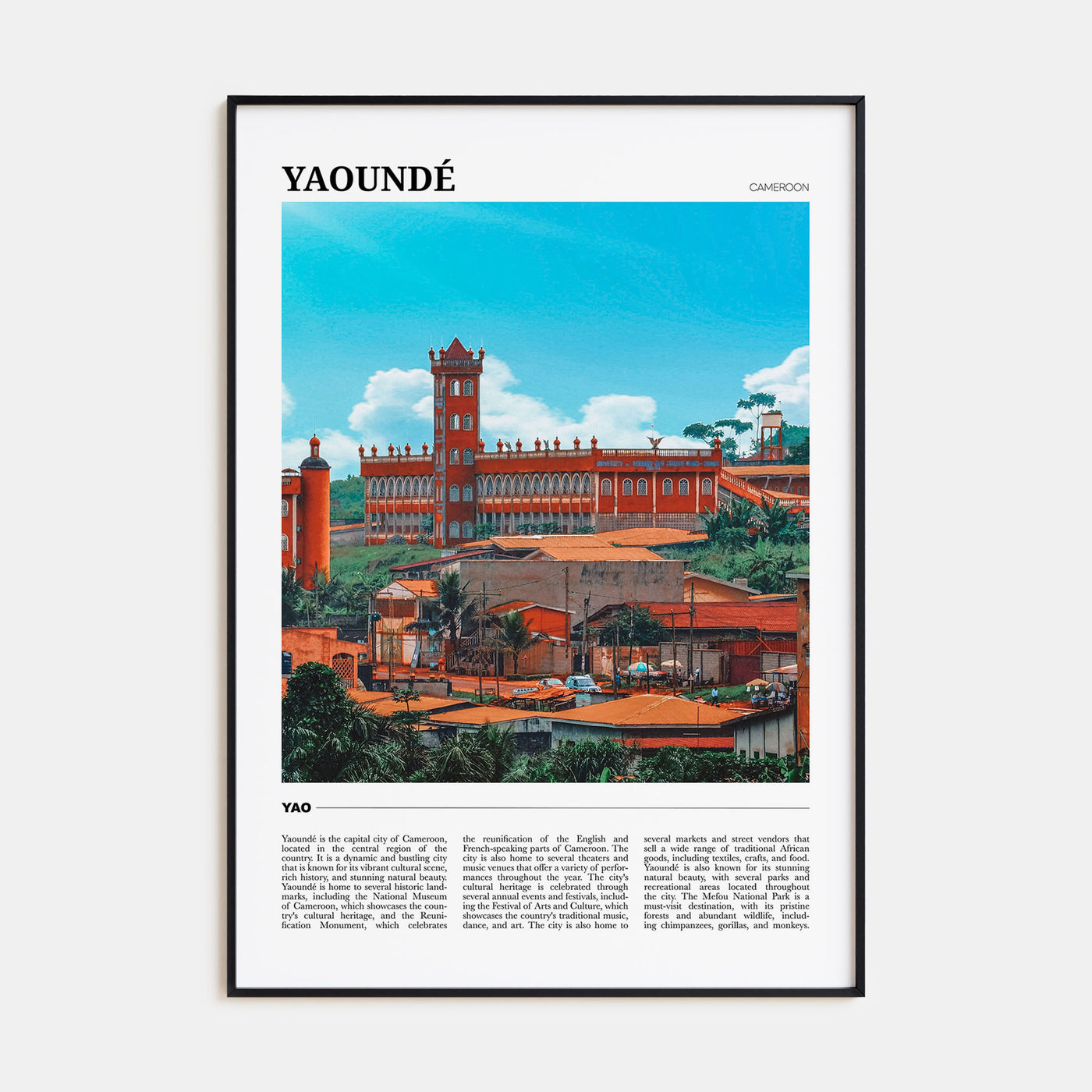 Yaoundé Travel Color Poster