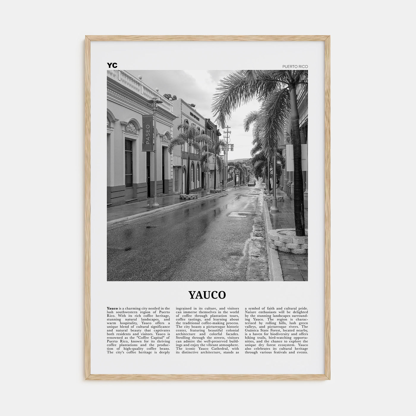 Yauco Travel B&W Poster
