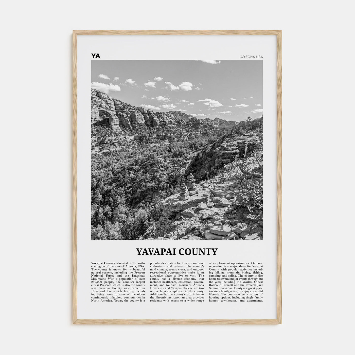 Yavapai County Travel B&W Poster