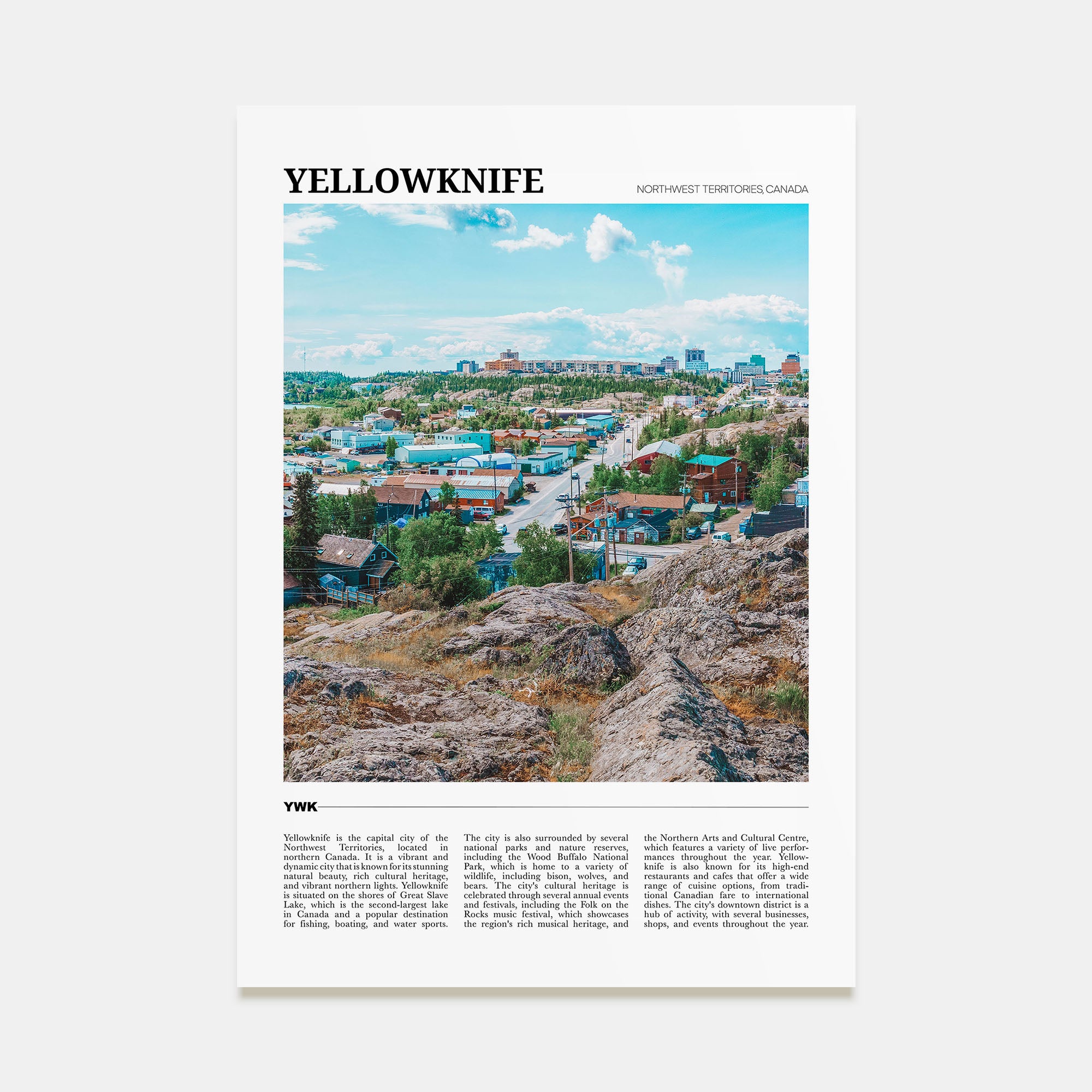 Yellowknife Travel Color Poster