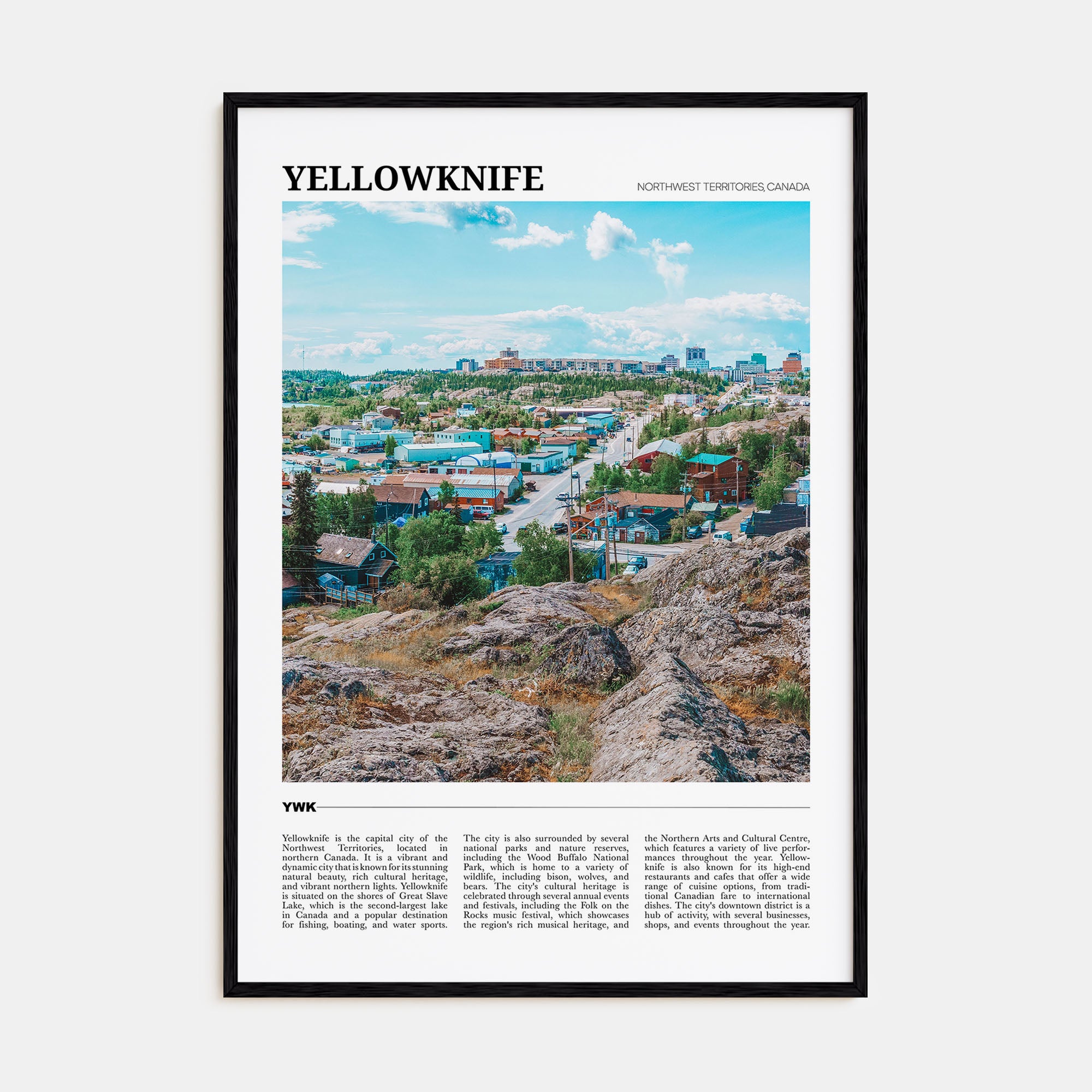 Yellowknife Travel Color Poster
