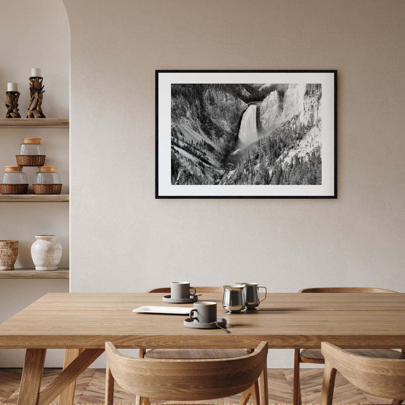 Yellowstone National Park Landscape B&W Poster
