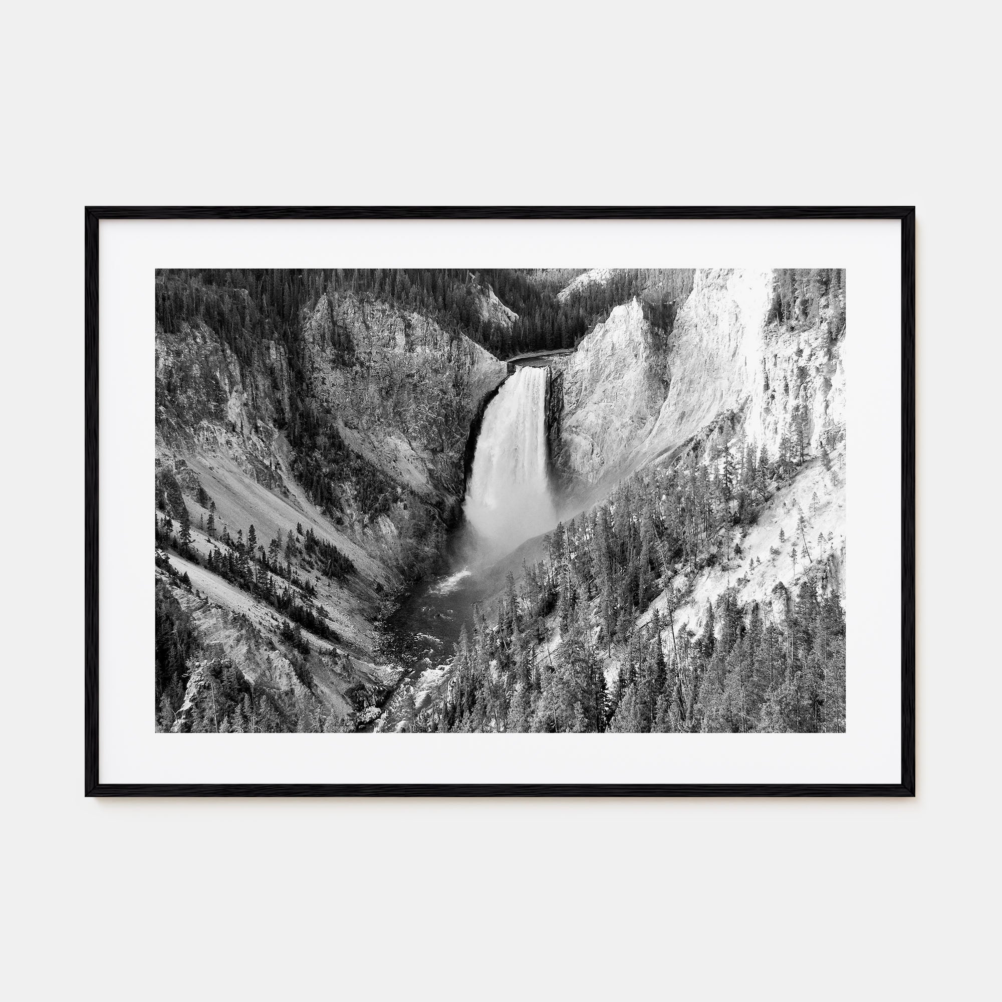 Yellowstone National Park Landscape B&W Poster