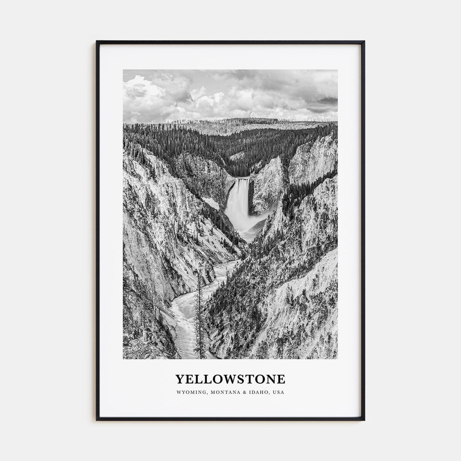 Yellowstone National Park Portrait B&W Poster