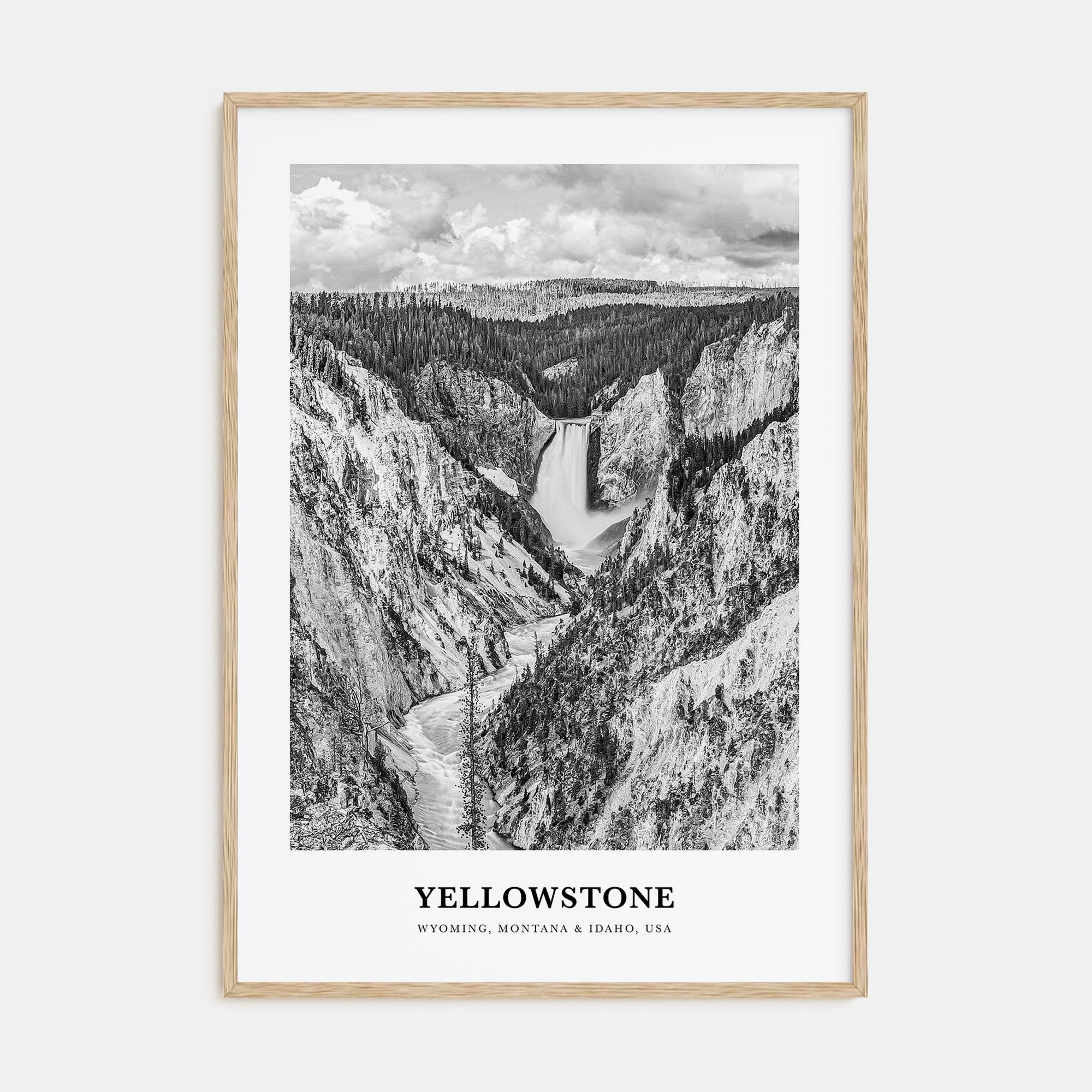 Yellowstone National Park Portrait B&W Poster