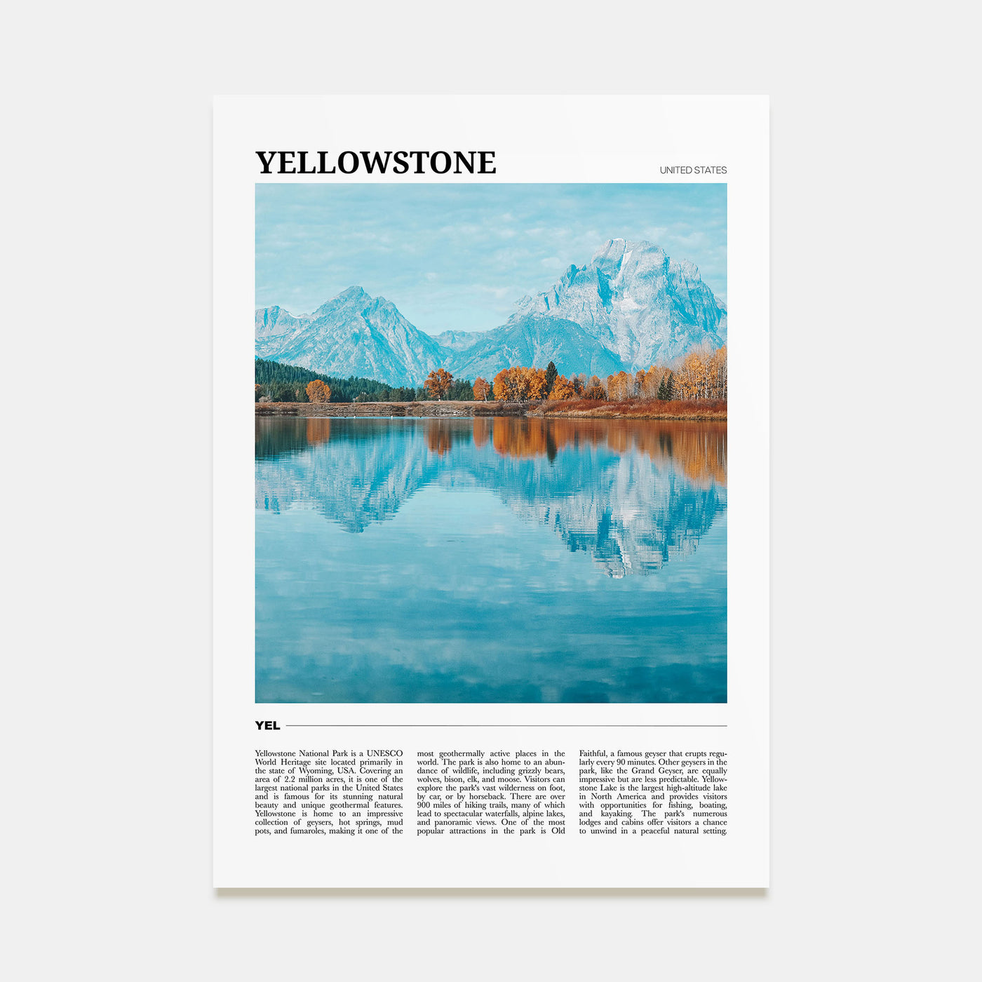 Yellowstone National Park Travel Color No 2 Poster