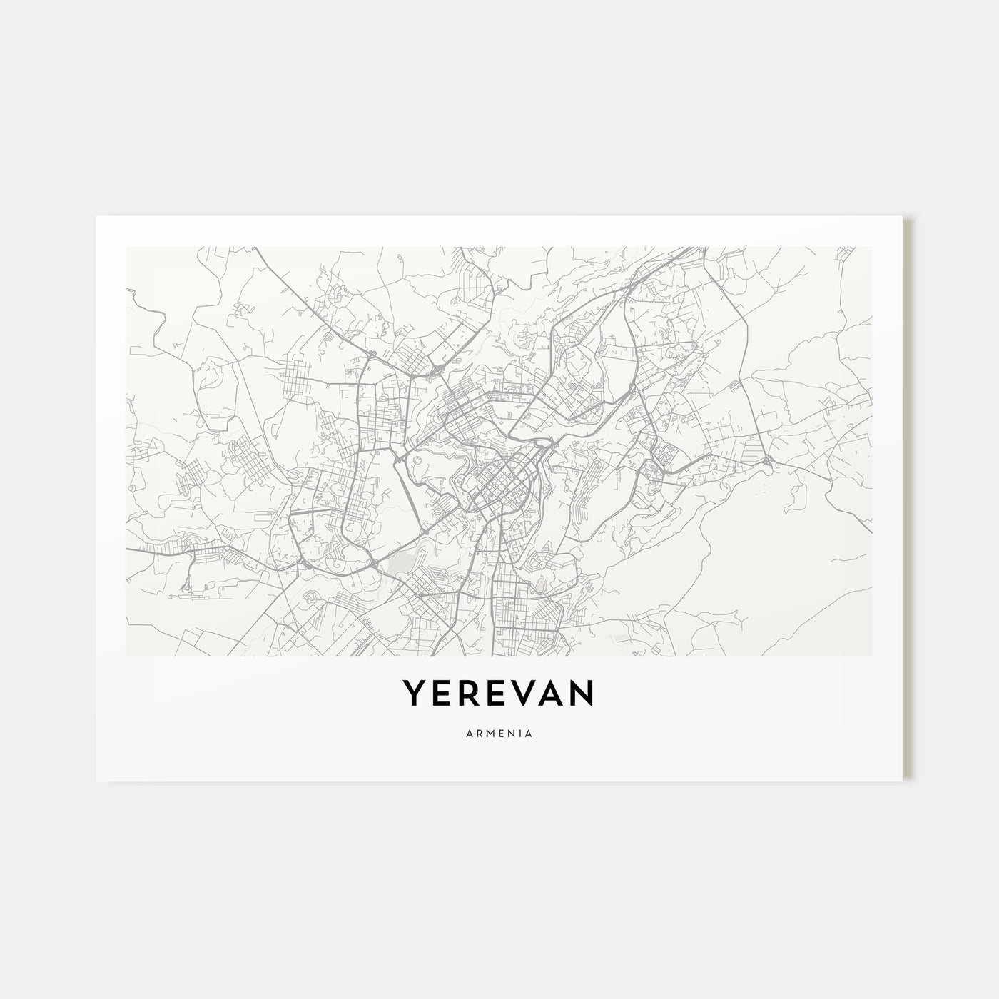 Yerevan Map Landscape Poster