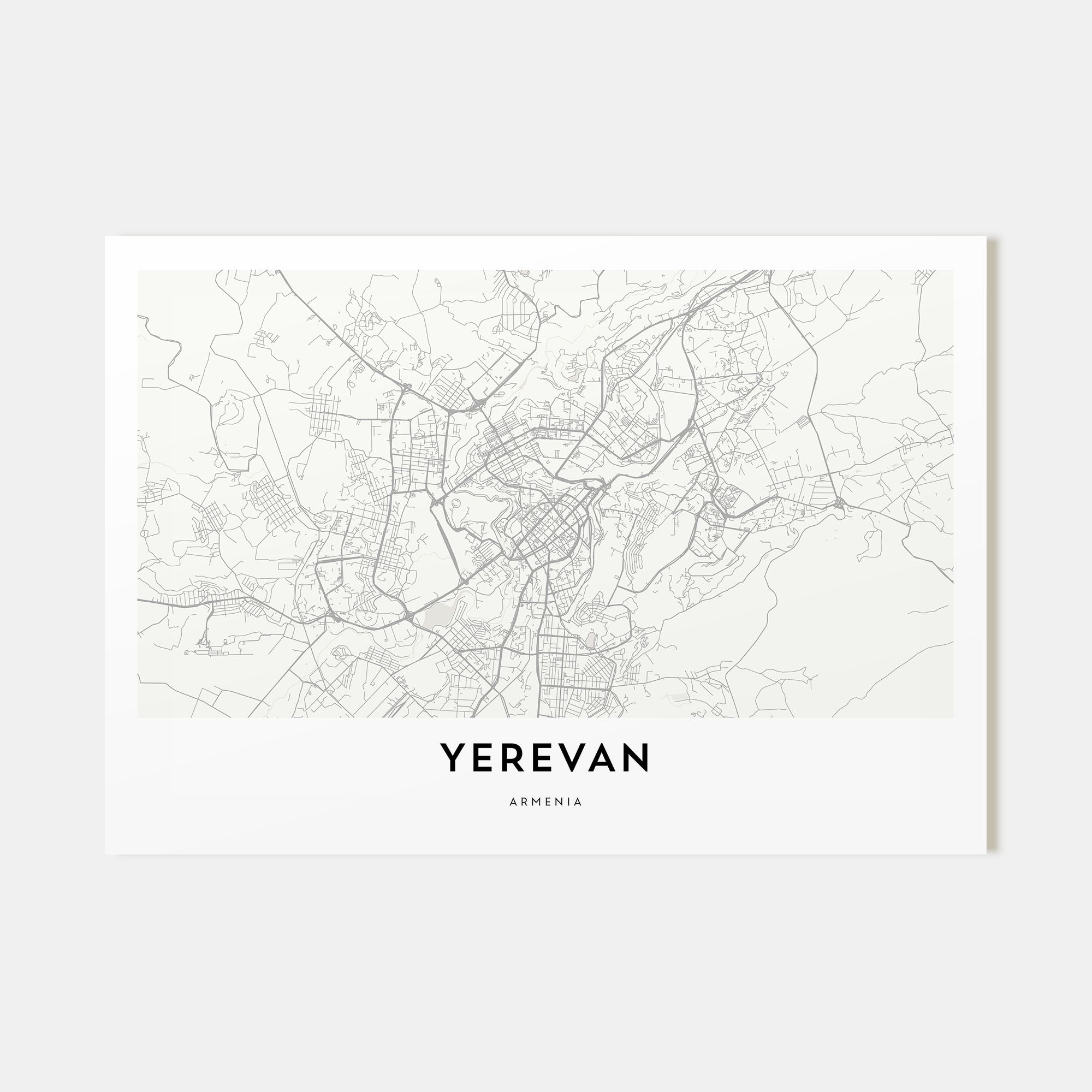 Yerevan Map Landscape Poster