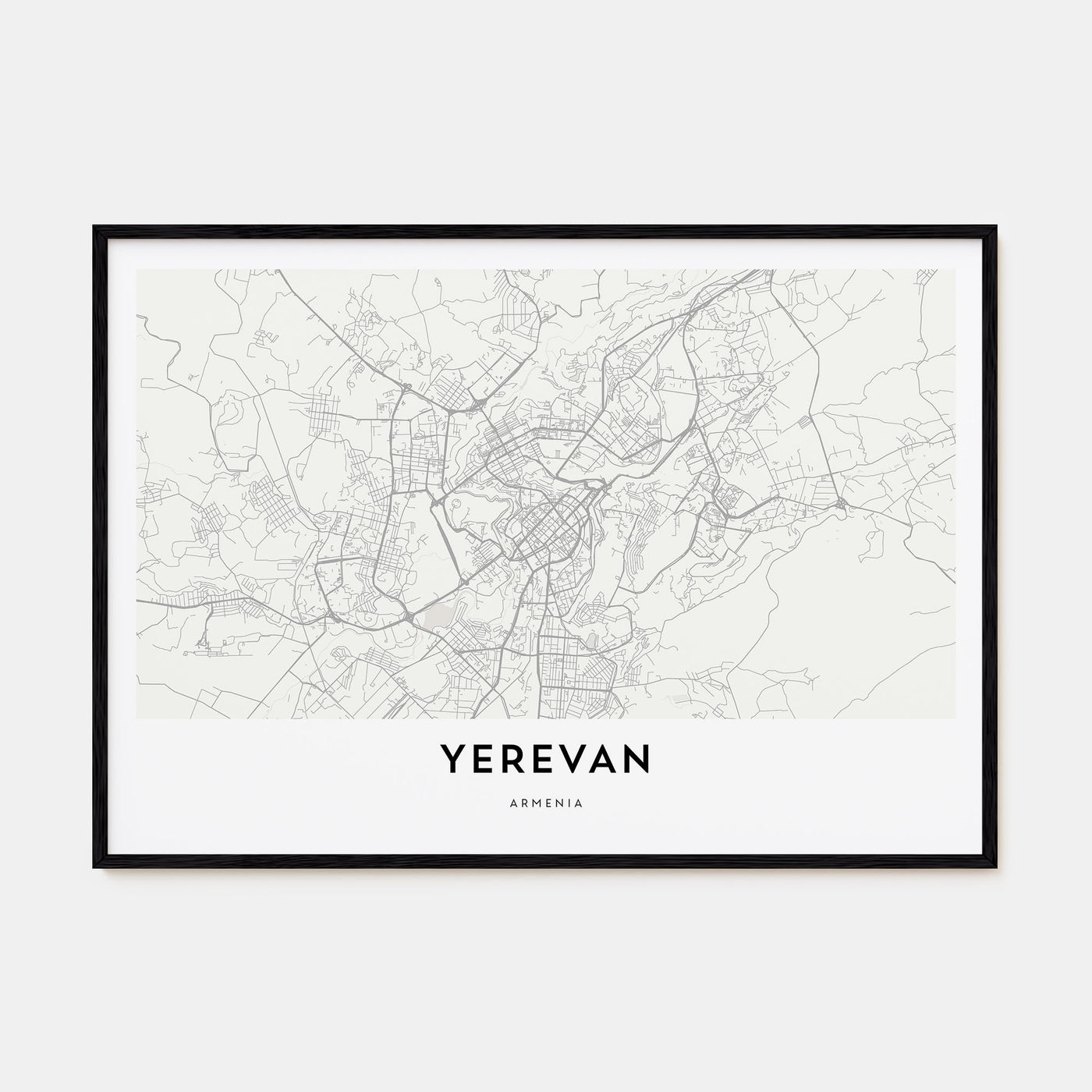 Yerevan Map Landscape Poster