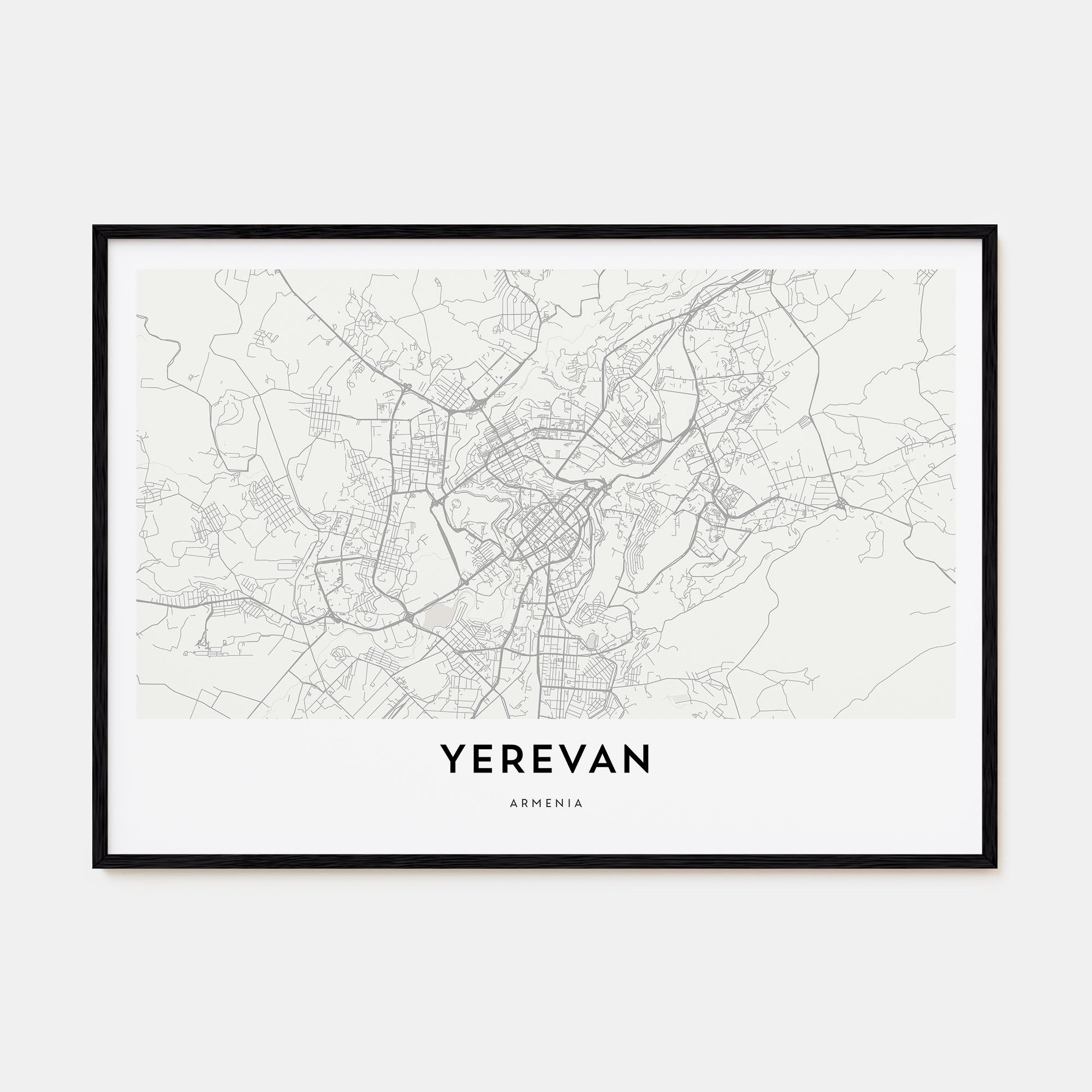 Yerevan Map Landscape Poster