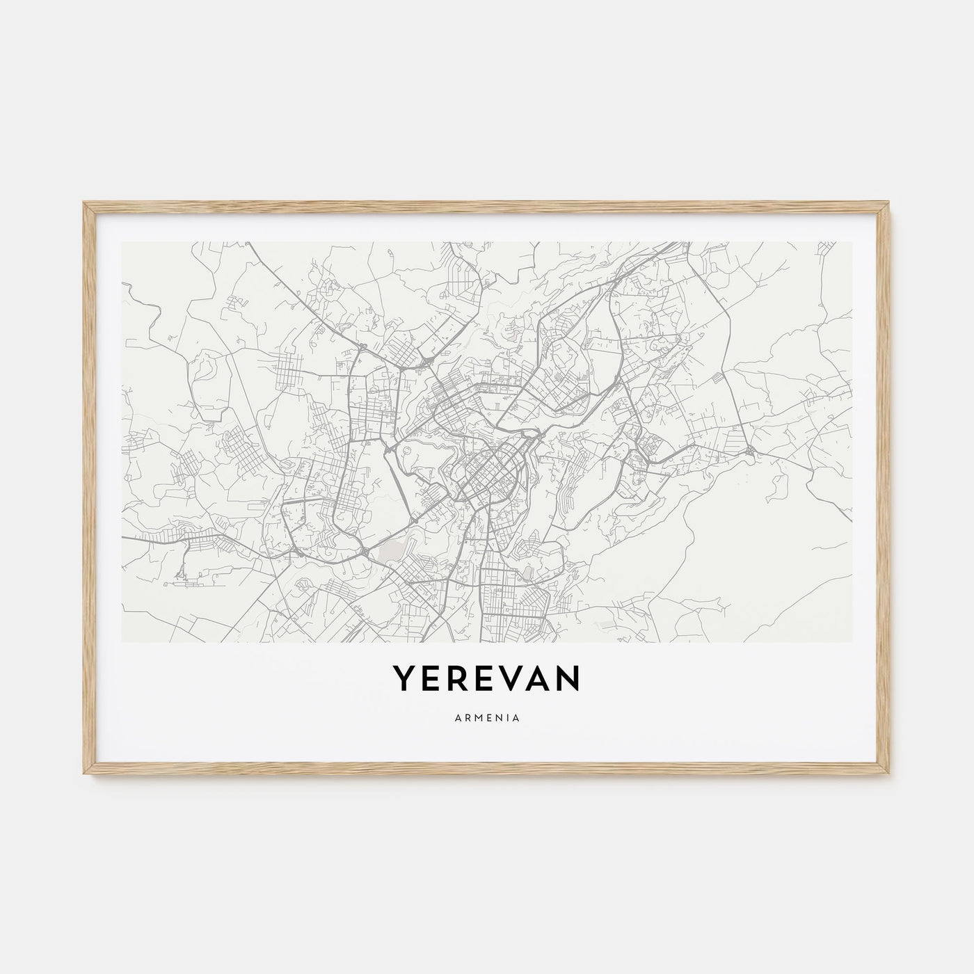 Yerevan Map Landscape Poster