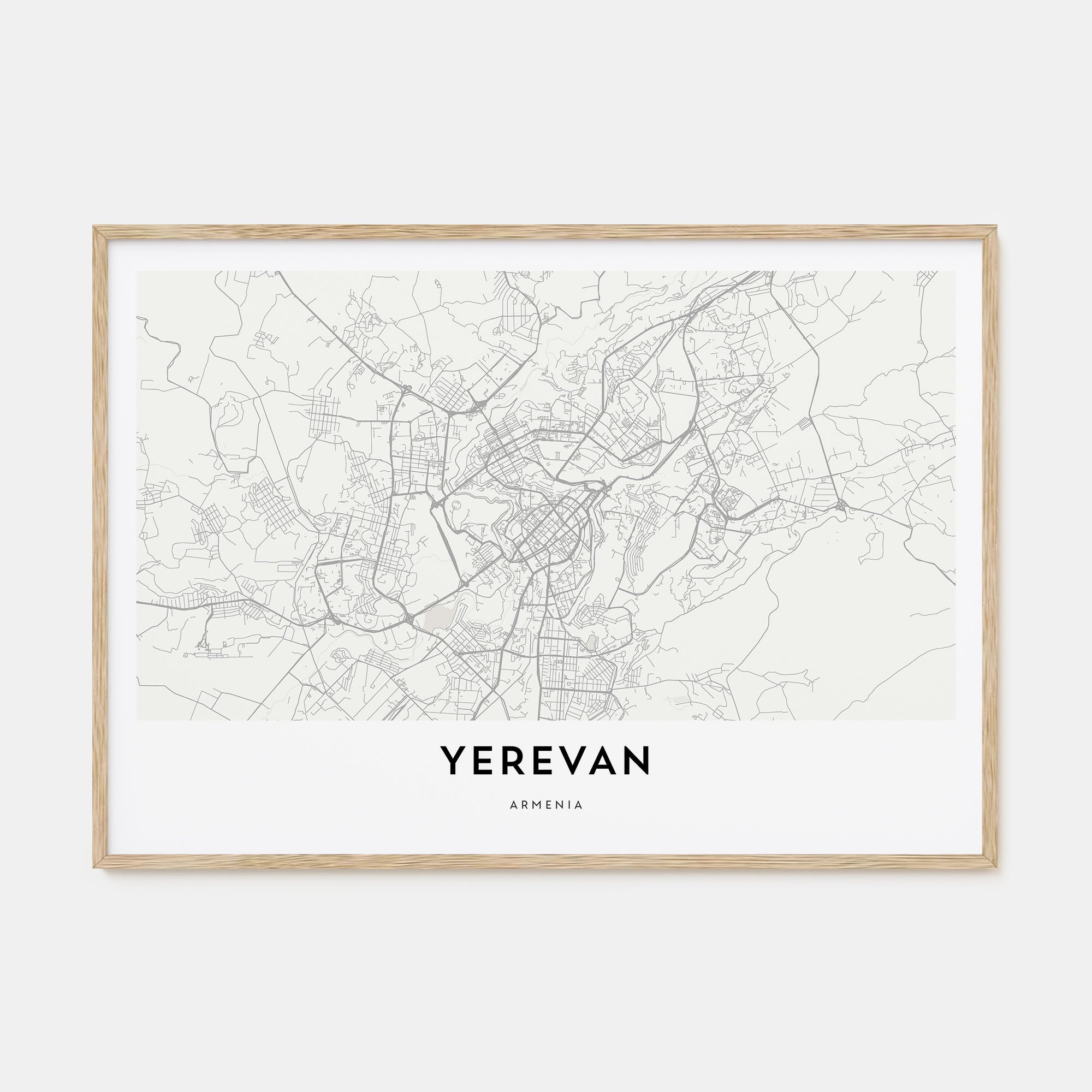 Yerevan Map Landscape Poster