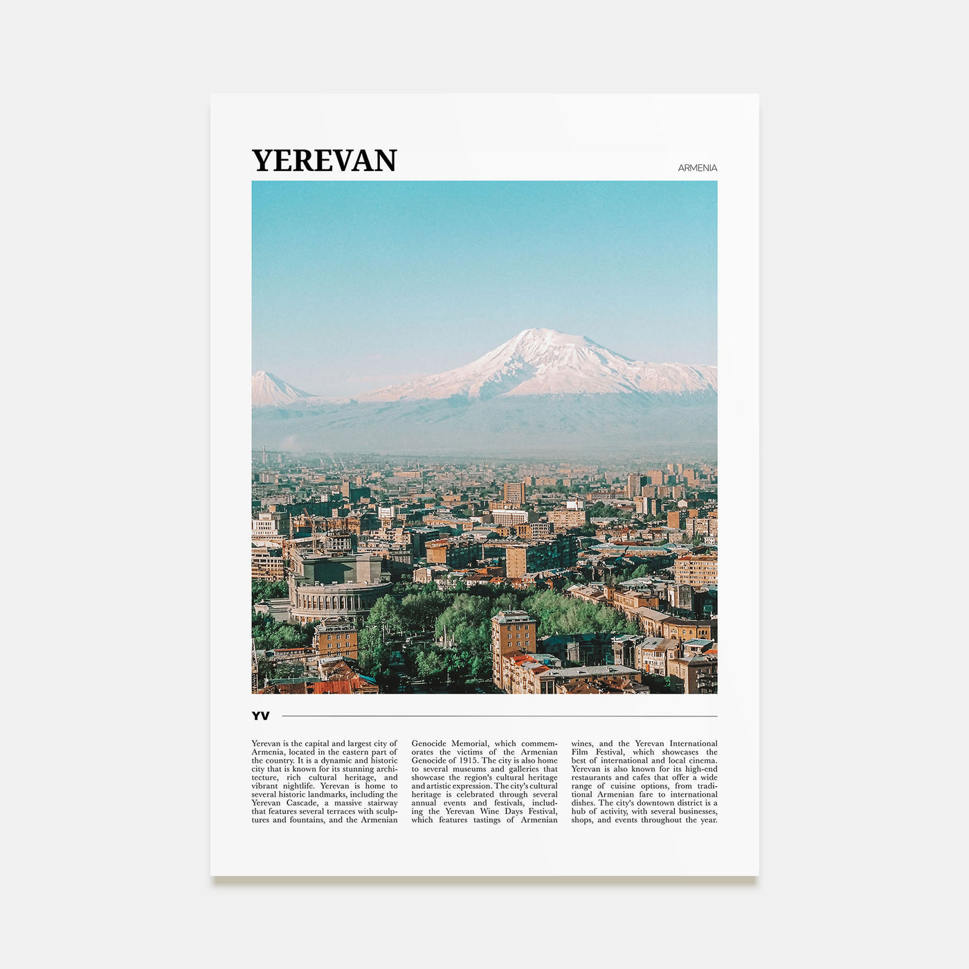 Yerevan Travel Color Poster