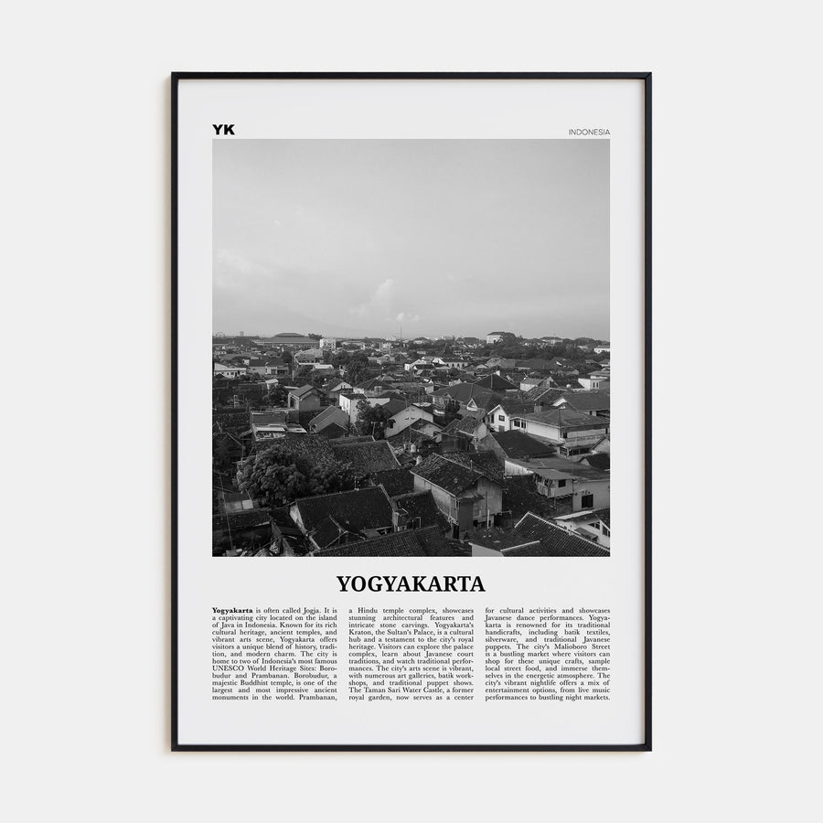 Yogyakarta Travel B&W Poster